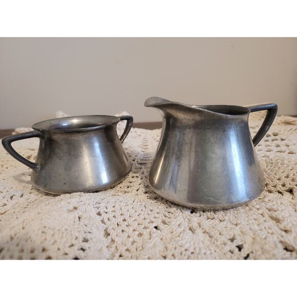 CSCO pewter P1668 cream and sugar - Picture 1 of 5